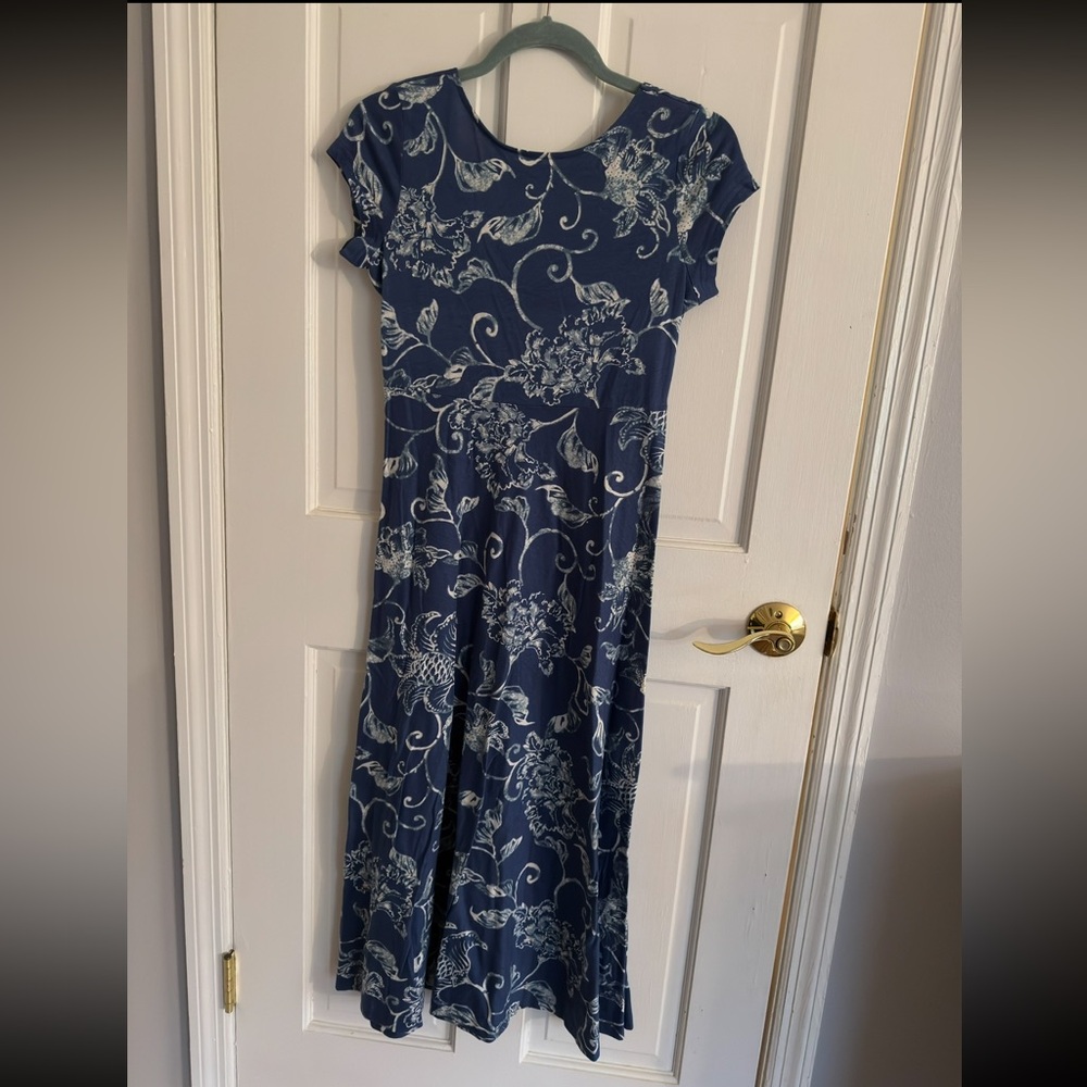 Chaps Floral Blue Midi Maxi Dress